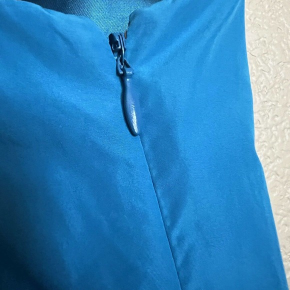 MARC by MARC JACOBS Taffeta Shift Dress Blue Sz L Sleeveless Pockets - Picture 6 of 7